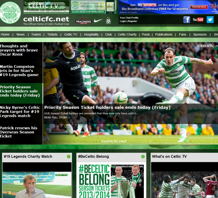 Celtic FC official website